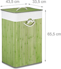 Portabiancheria rettangolare con sacco in cotone 65,5 cm verde bambù 13_0001905_9