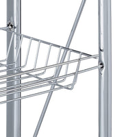 Carrello su ruote carrello da cucina pieghevole 2 livelli metallo nero 13_0000890_2