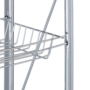 Carrello su ruote carrello da cucina pieghevole 2 livelli metallo nero 13_0000890_2