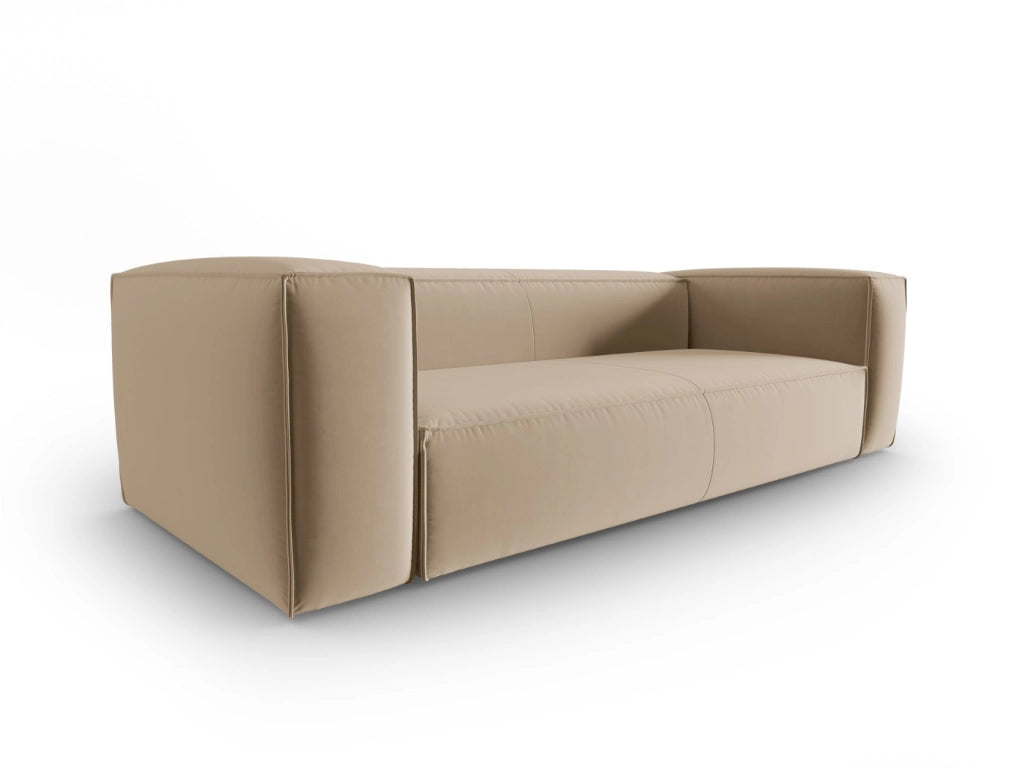 Cosmopolitan Design - Divano "Mackay" 4 posti in velluto sabbia 