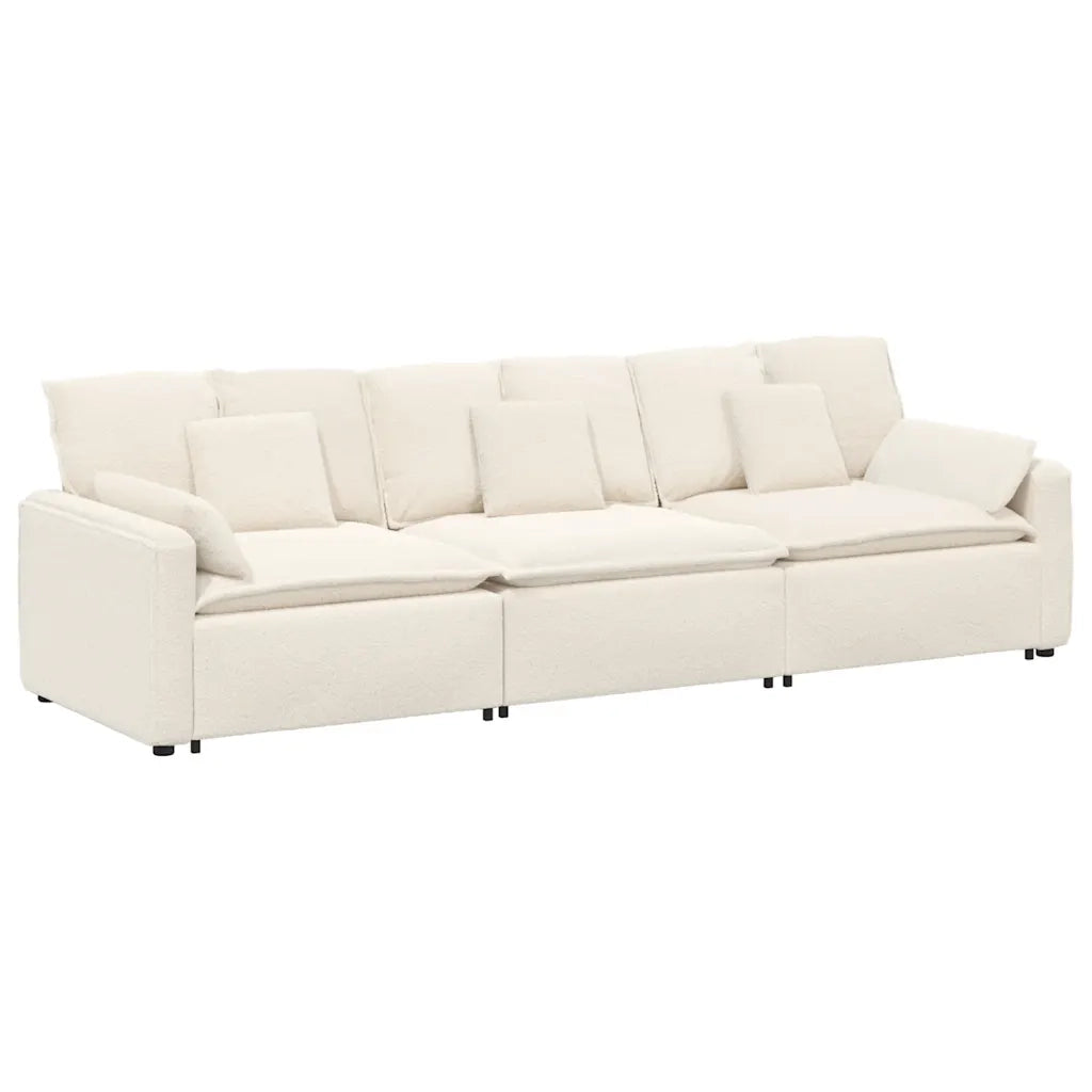 Divano Modulare con Cuscini Crema 3321115