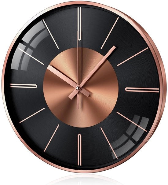 Orologio da Parete Silenzioso 12 Pollici, Moderno e Non Ticchettante, Decorazione da Parete in Alluminio per Sala, Cucina e Ufficio (12 pollici, roségold, scala)