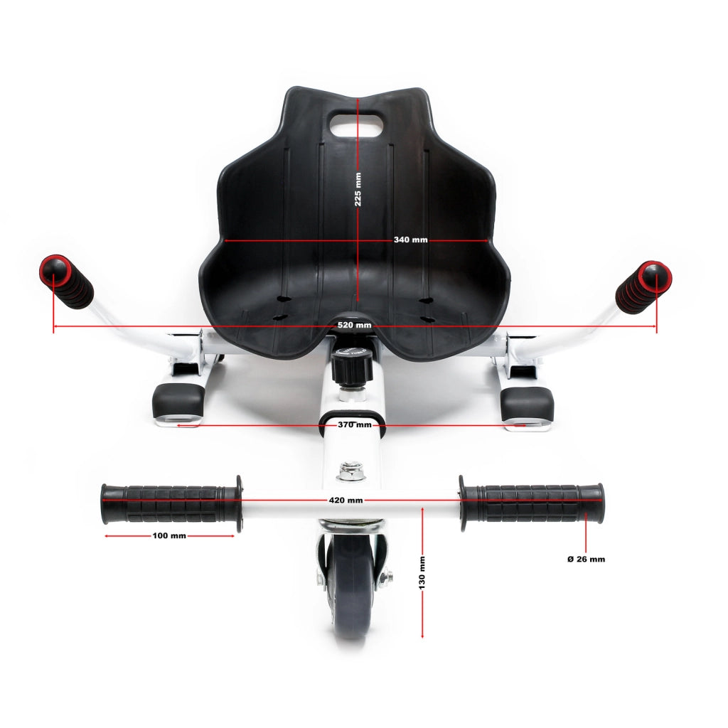Sedile per hoverboard max 120 kg nero, ergonomico, regolabile, per scooter elettrico autobilanciato