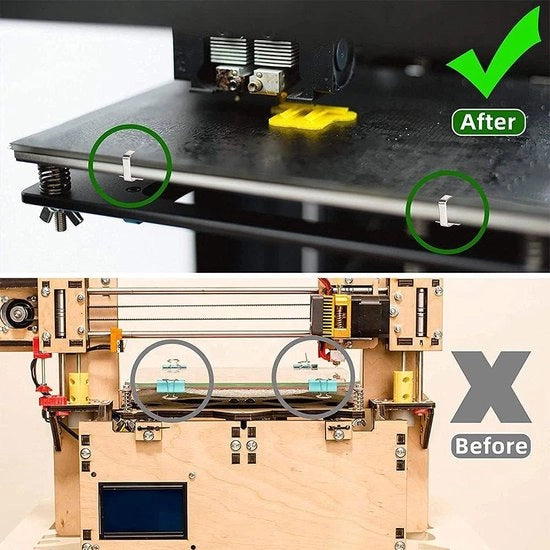 Clip di Avvolgimento per Molla di Vetro - Set di 8 - Compatibile con Ender 3 - Piattaforma di Stampaggio a Letto Caldo - Clip Universale per Stampante 3D