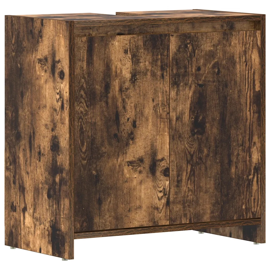 Armadietto Bagno Rovere Fumo 60x33x61 cm in Legno Multistrato