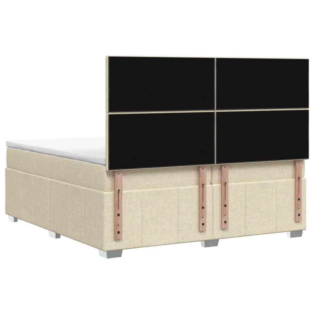 Letto box spring con materasso Crema 140 x 190 cm Tessuto 3454139