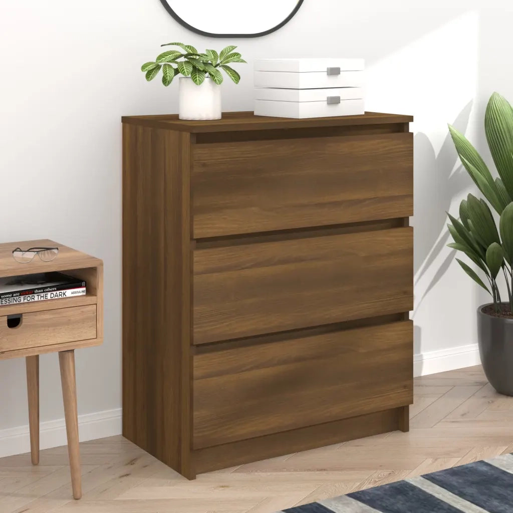 Credenza | Madia | Buffet da pranzo | Armadio da pranzo Rovere Marrone 60x35x76 cm in Legno Ingegnerizzato