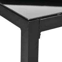 Tavolo da Giardino Rettangolare per 8 Persone in Alluminio e Vetro, 180x80x72cm, Nero