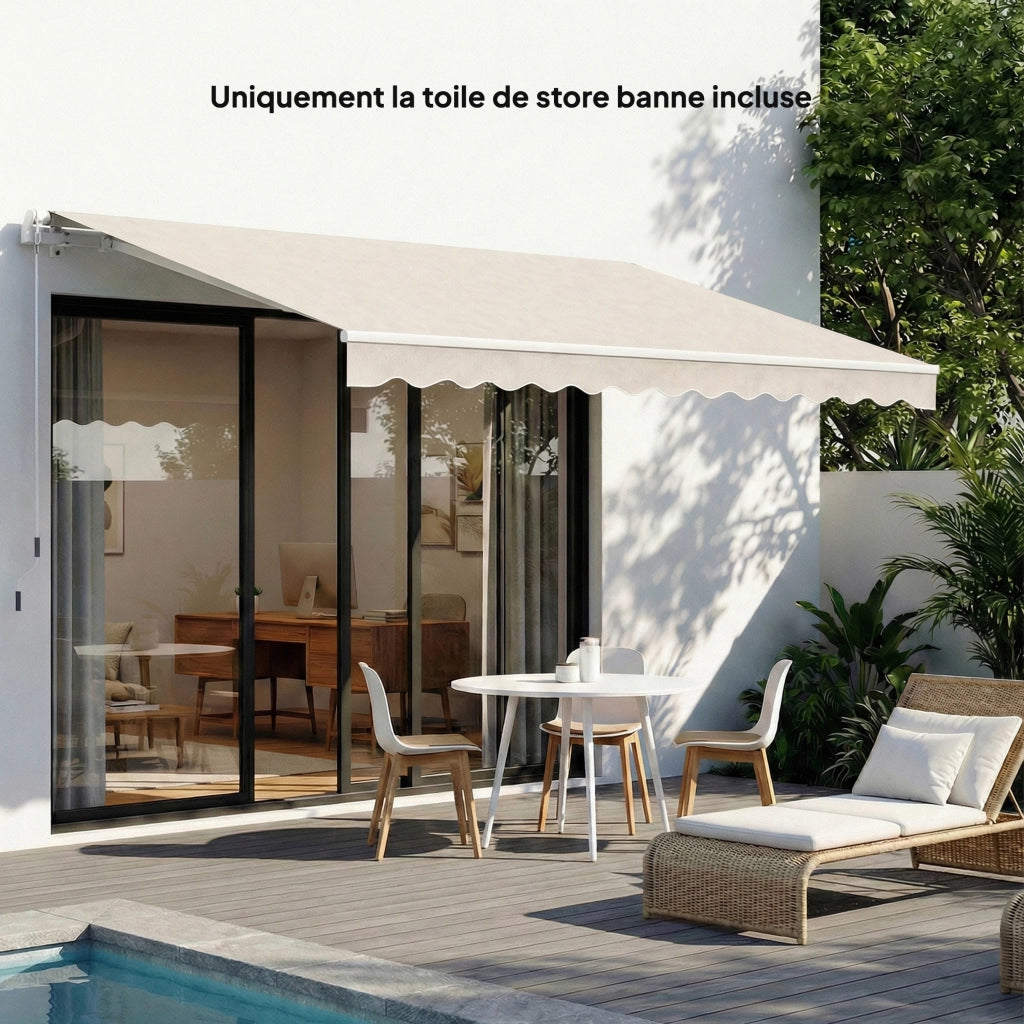 Tenda da Esterno con Lambrequino Impermeabile ¨C zephmum ¨C crema 3.5x2.5 m