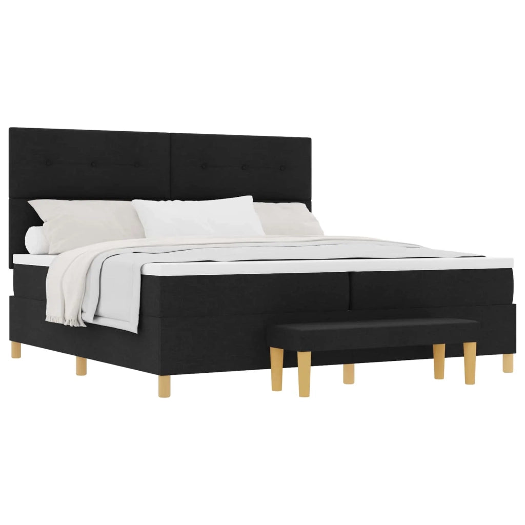 Letto a molle con materasso Nero 200 x 200 cm Tessuto 3344326