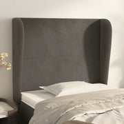 Testiera ad Orecchio-Testata con Orecchie Grigio Scuro 83x23x118/128 cm in Velluto 908492