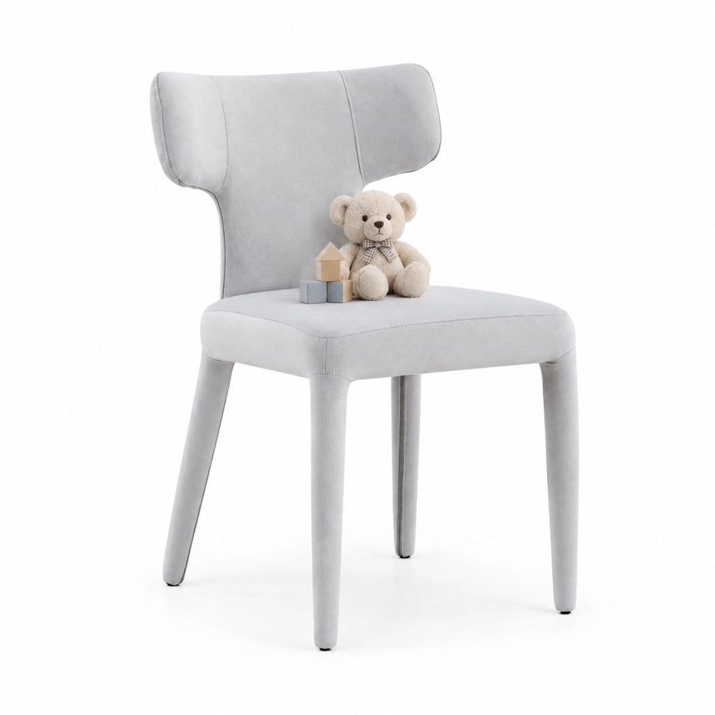 Set di 2 sedie da pranzo grigio chiaro imbottite con schienale a T