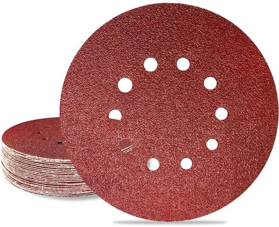 Set di carta abrasiva 225mm - carta abrasiva a tre angoli - carta abrasiva fine - carta abrasiva a forma rotonda - carta abrasiva per macchina abrasiva a secco - 25 pezzi - disco abrasivo