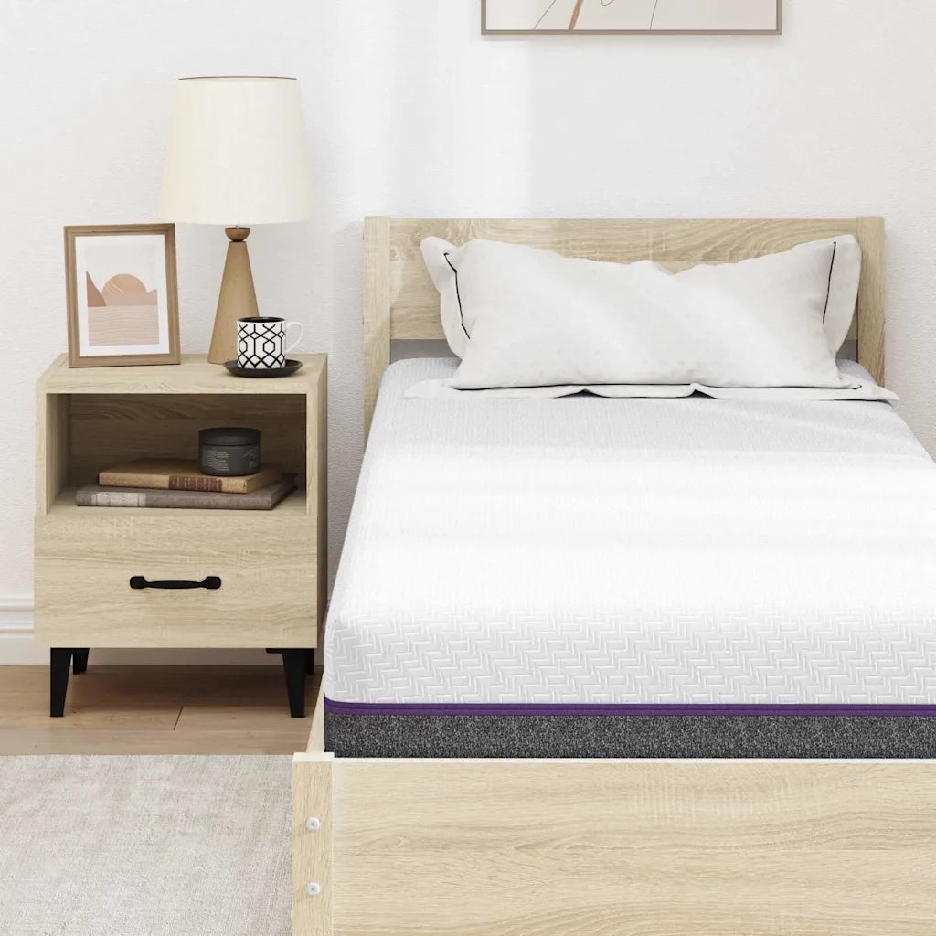 vidaXL Materasso Bianco e Grigio 80 x 200 cm Schiuma