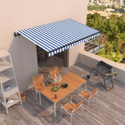 Tenda da Sole Retrattile Automatica 450x300 cm Blu e Bianca