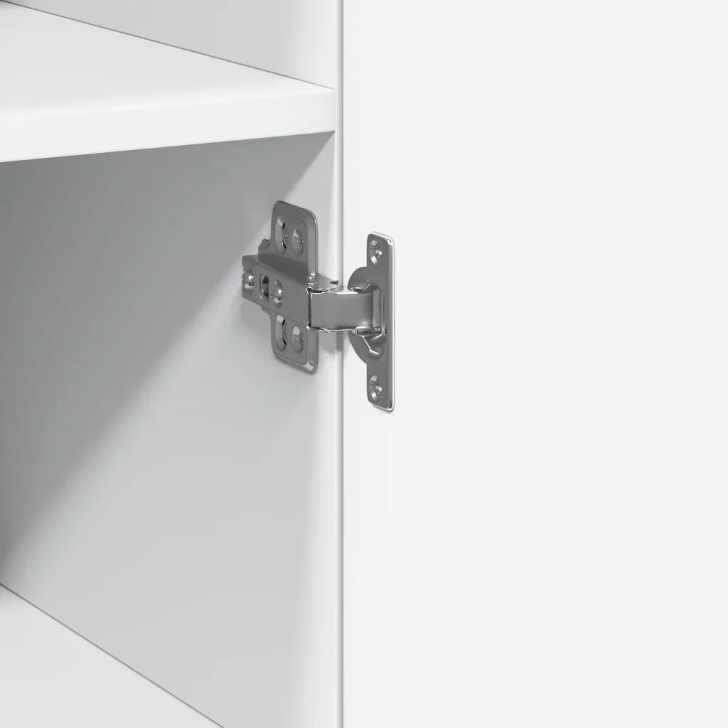 Credenza-Buffet-Armadio da cucina Bianca 50x42,5x185 cm in Legno Multistrato