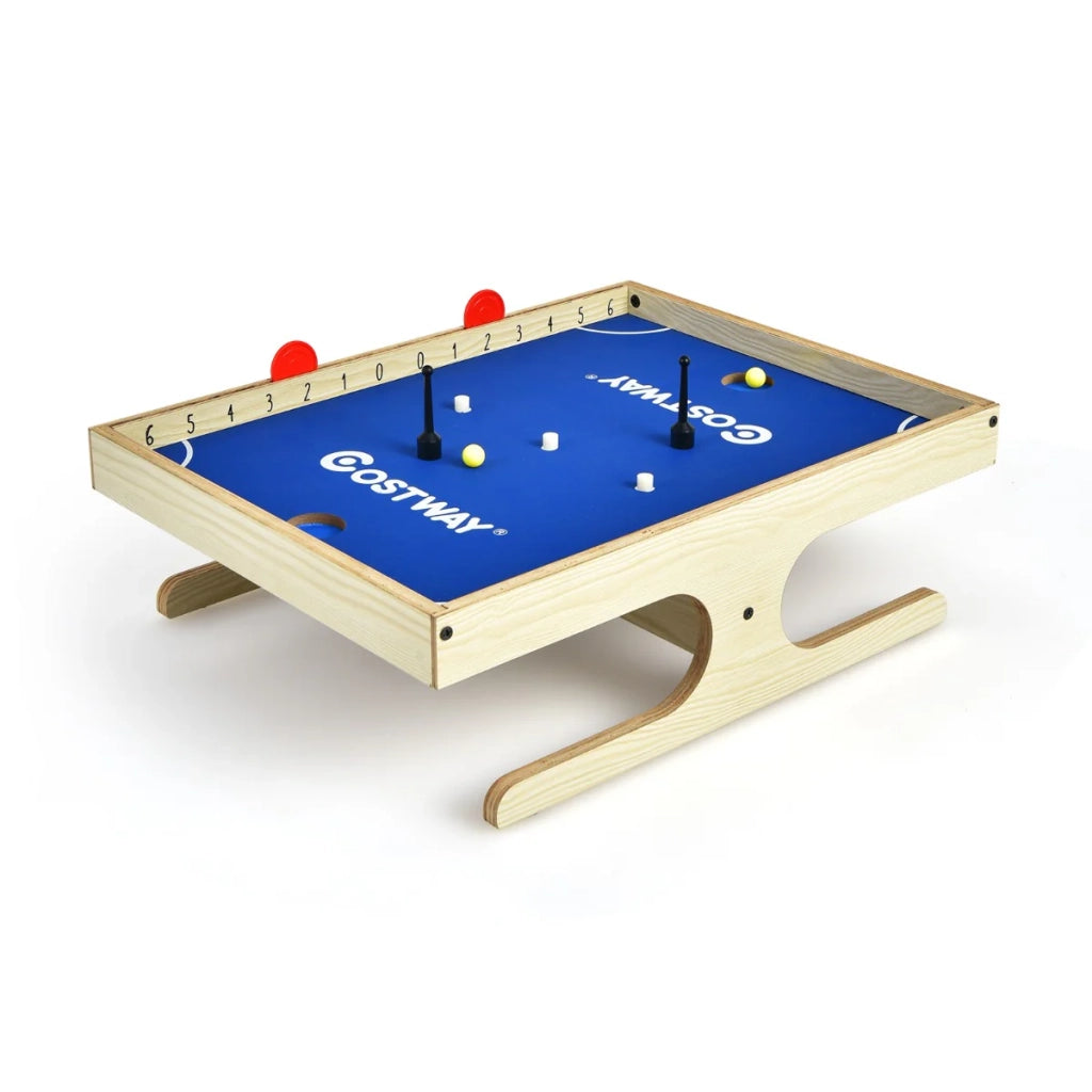 Mini tavolo da calcio balilla magnetico 45 x 33,5 x 14 cm facile da montare divertente atmosfera accogliente MDF blu 20_0020854