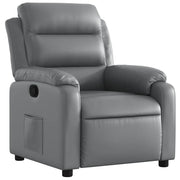 Poltrona | Sedia Relax Reclinabile Grigia in Similpelle