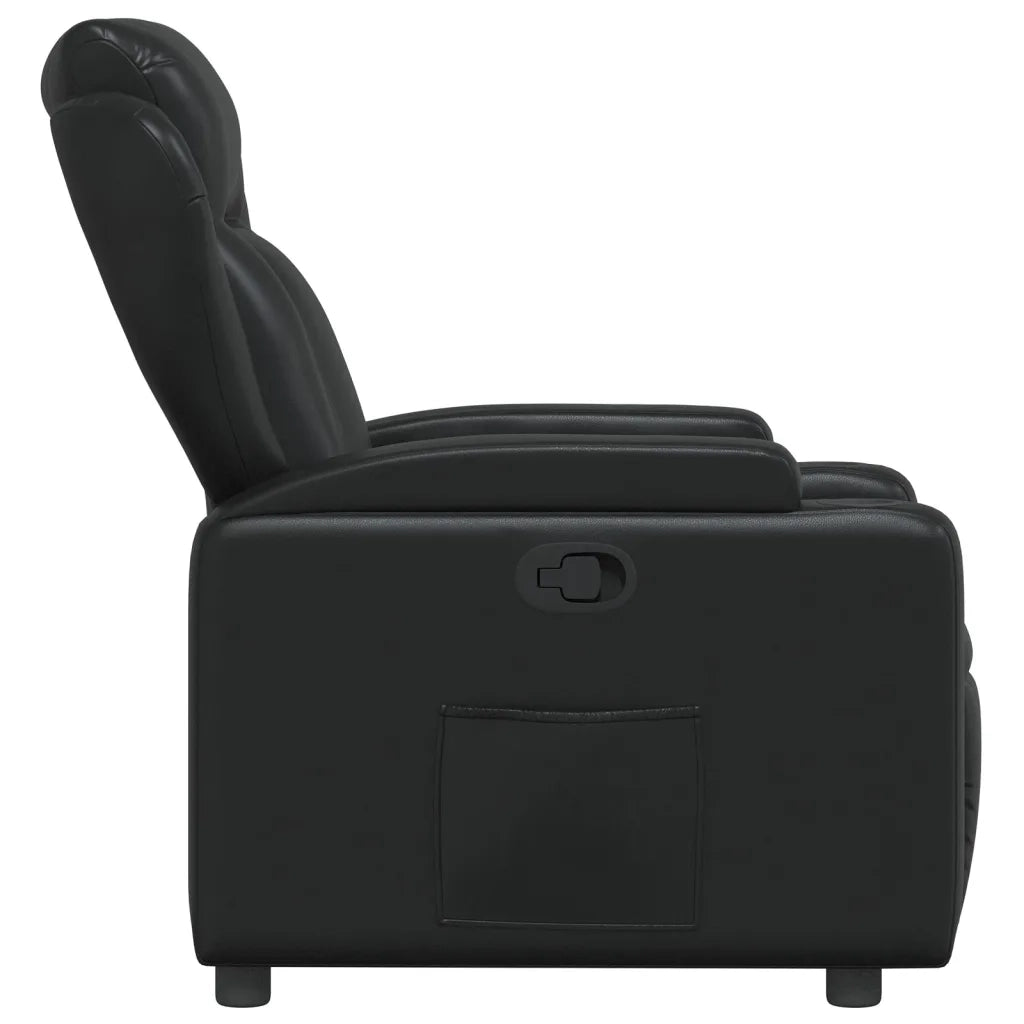 Poltrona reclinabile nera in similpelle 372427