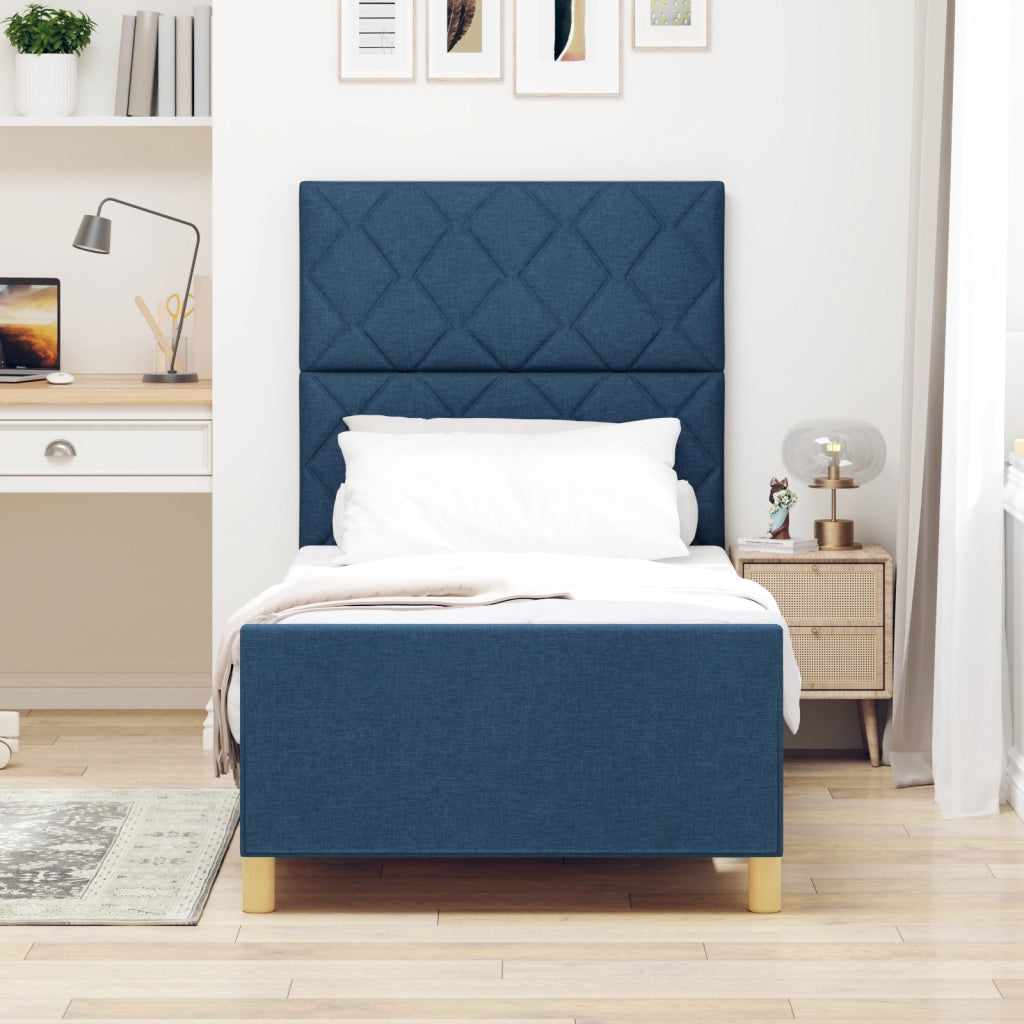 Struttura Letto in Tessuto Blu  100x200 cm
