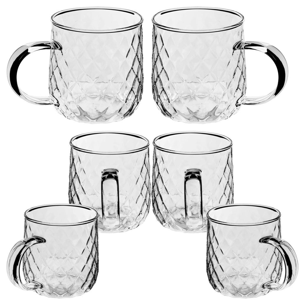 Set di 6 bicchieri da tè KADAX con manico per caffè, 350 ml.