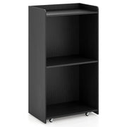 Scrivania multiuso con ruote 57,5 ​​x 37 x 105 cm 2 pratici ripiani facile da spostare legno nero 20_0019300