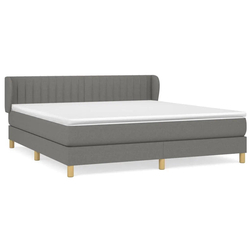 Giroletto a Molle con Materasso Grigio Scuro 180x200 cm Tessuto 3126982