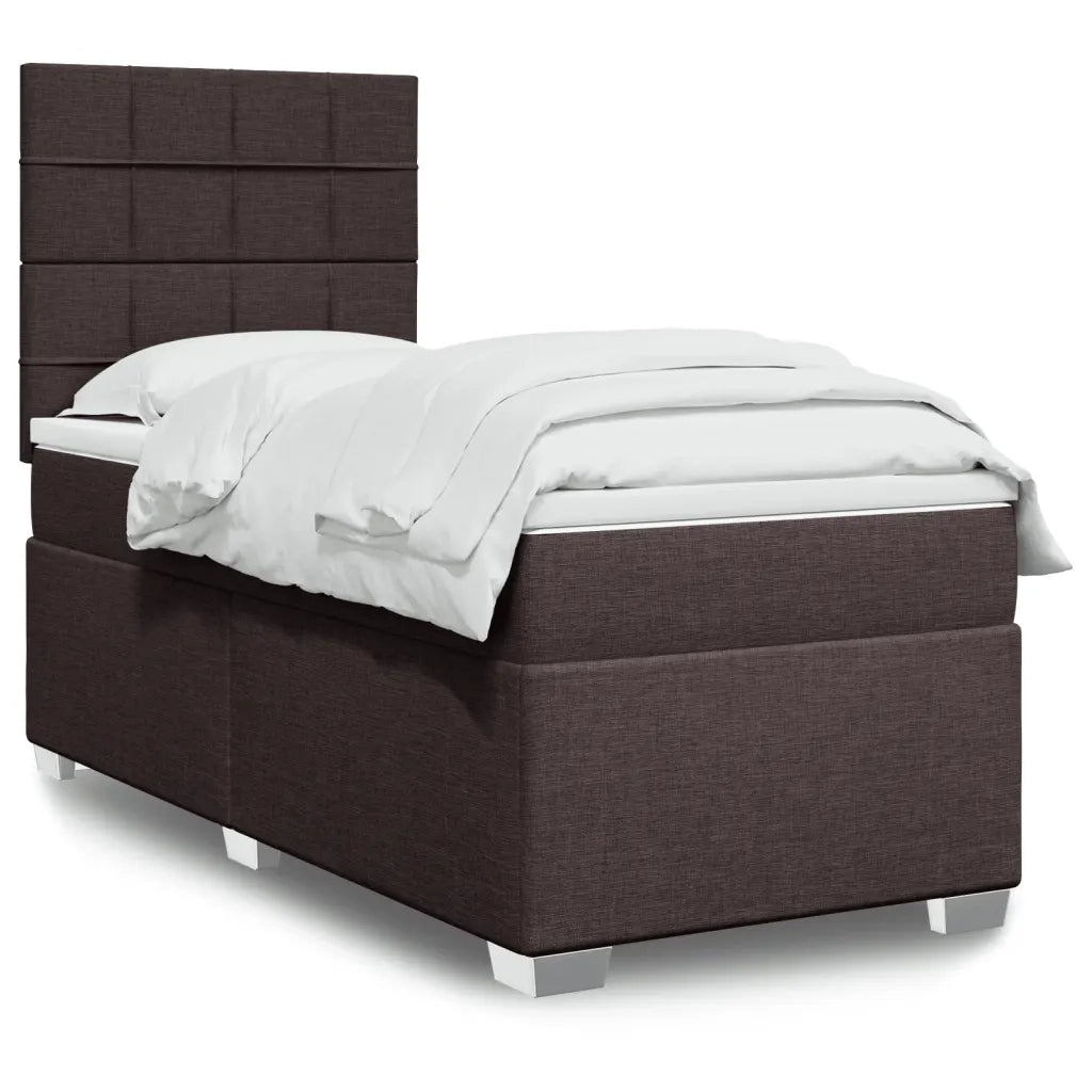 Giroletto a Molle con Materasso Marrone Scuro 90x190cm Tessuto 3292646