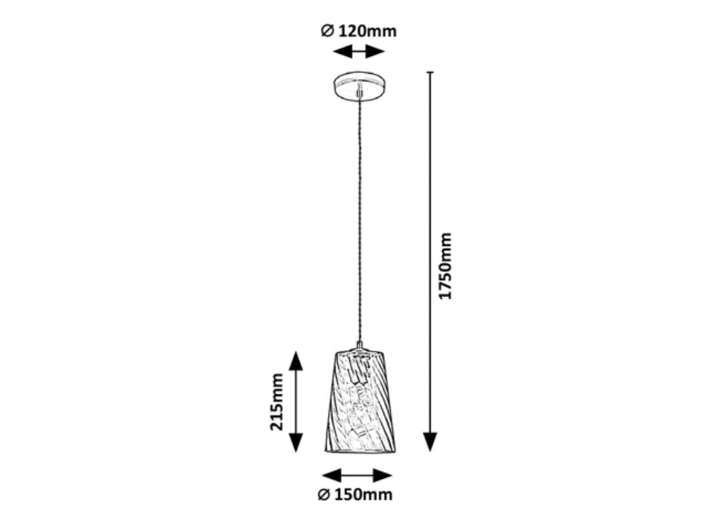 Lampada a sospensione Rabalux Azurine E27 oro/blu Ø15
