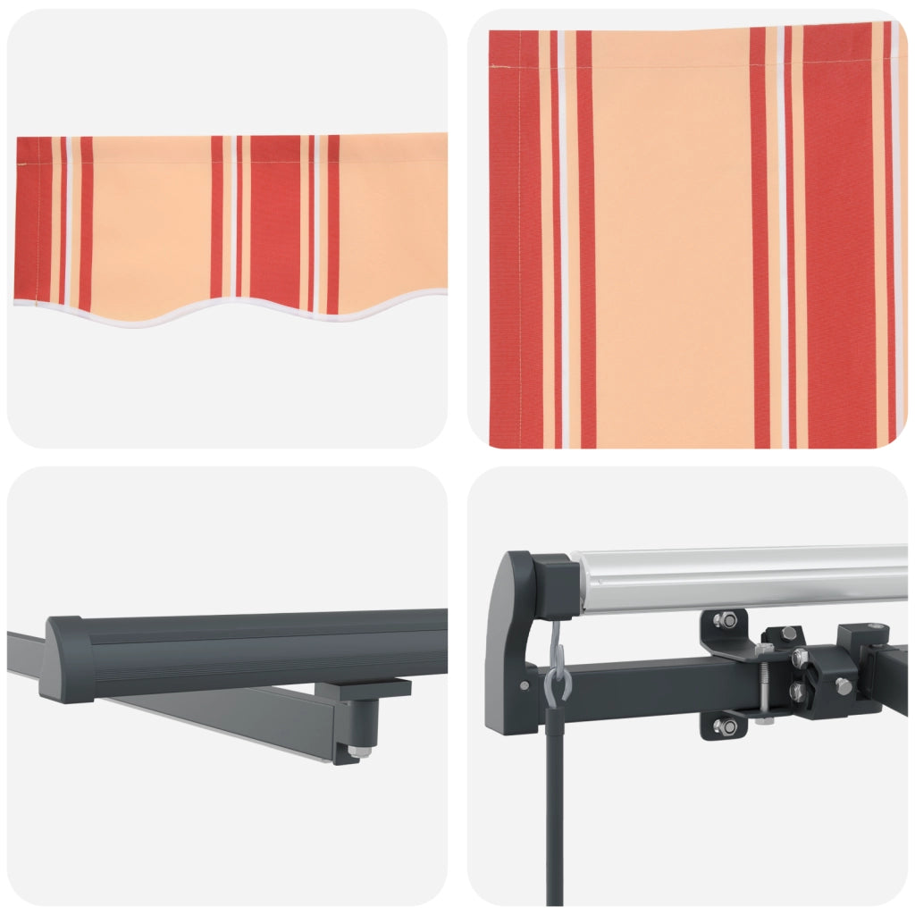 Tenda Retrattile Manuale con LED Gialla e Arancione 600x300 cm