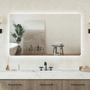 Specchio bagno Rettangolare 120x70cm Retroilluminato Con Led, Design Moderno + Antiappannamento