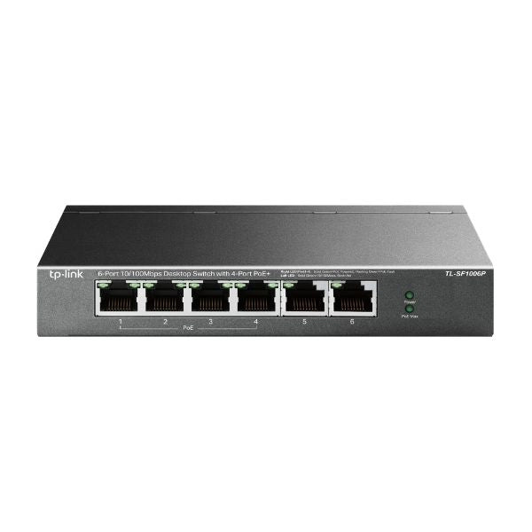Tp-link tl-sf1006p switch di rete non gestito fast ethernet (10/100) supporto power over ethernet (poe) nero