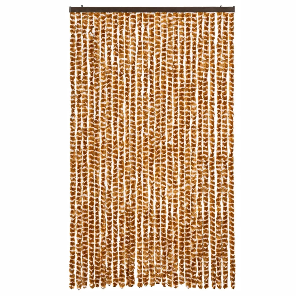 Tenda Antimosche Ocra e Bianca 118x220 cm in Ciniglia CFW6258394