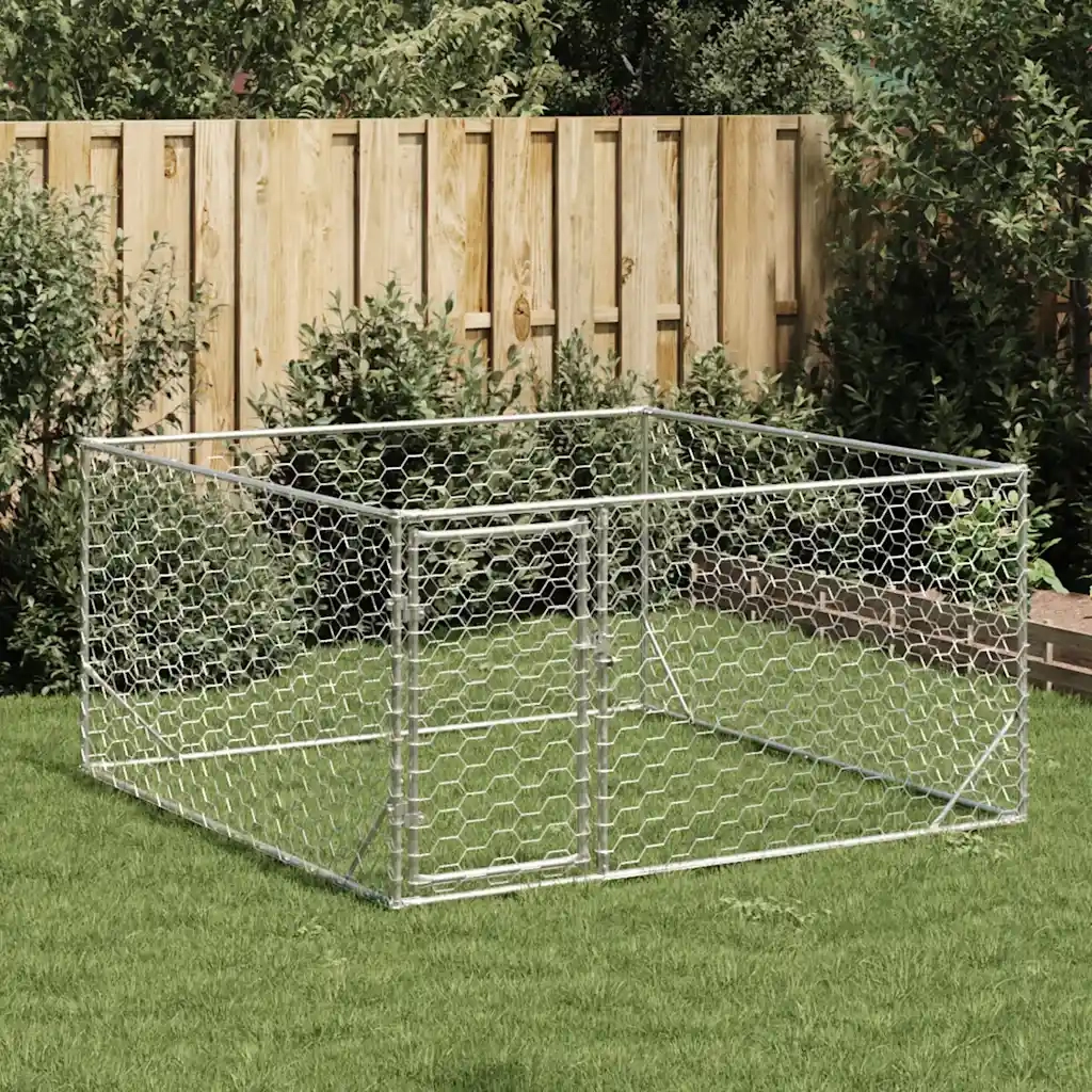 Cuccia per cani da esterno con porta 2x2x1 m in acciaio zincato 4105411