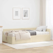 Struttura Letto Angolare con Materasso 2 pcs Crema Tessuto 3393603