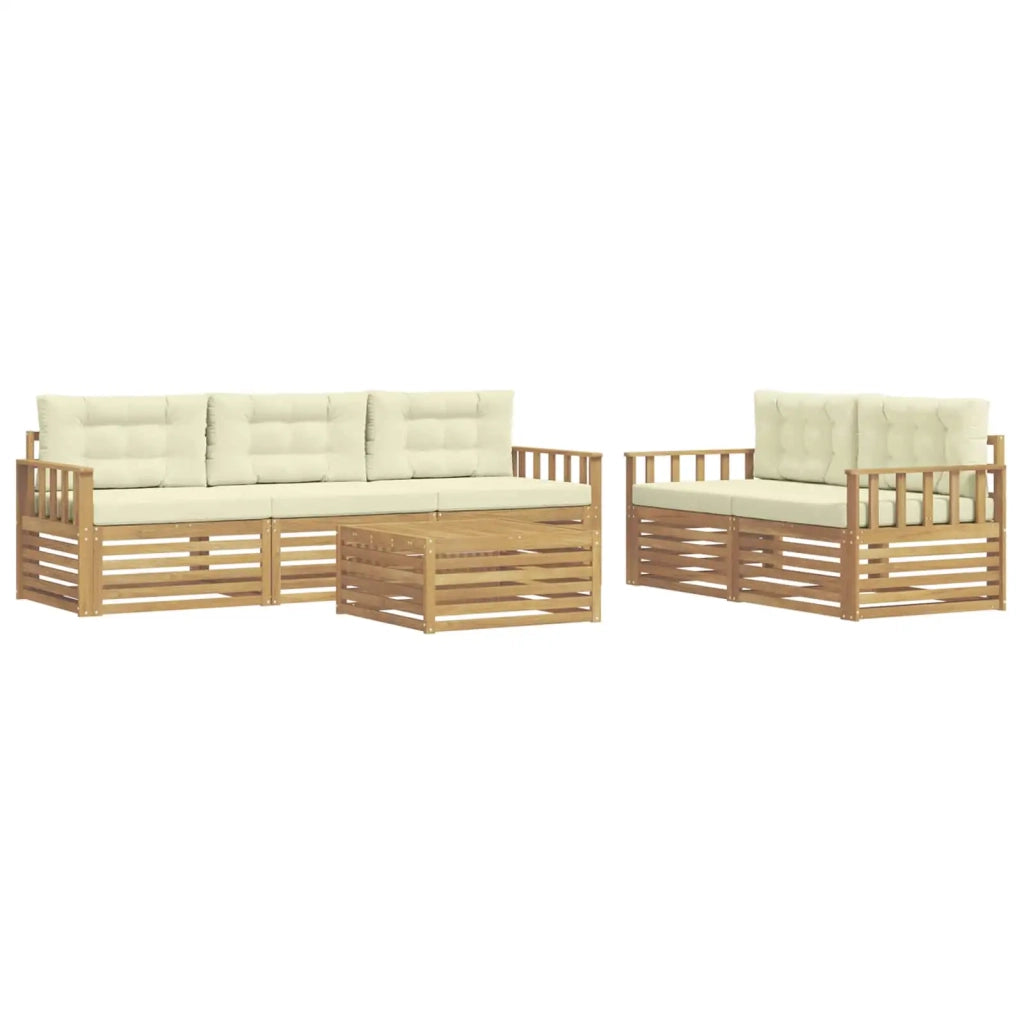 Set di divani da esterno 6 pcs Bianco e Crema 3390035