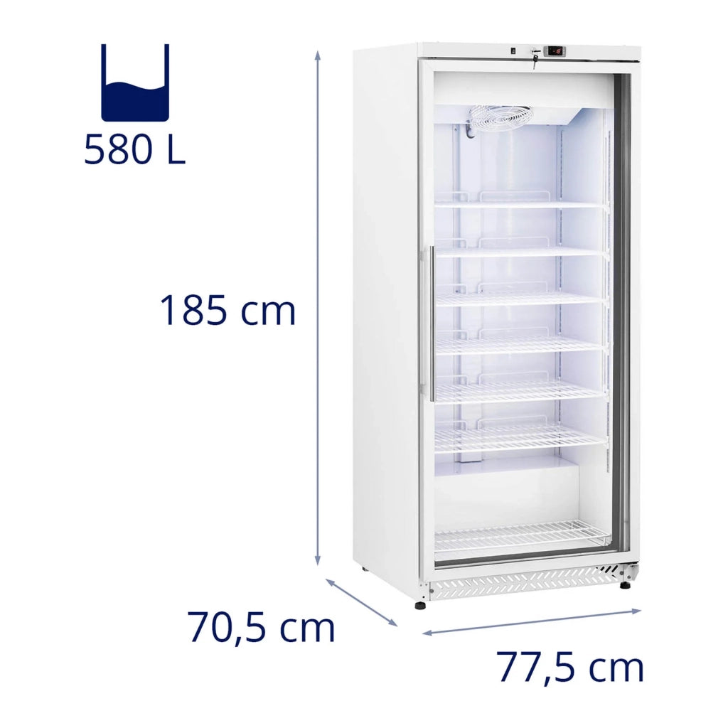 Congelatore verticale di grandi dimensioni con refrigerante R290 di grande capacità (volume: 580 litri, potenza: 492 watt, porta con doppio vetro) 14_0005260
