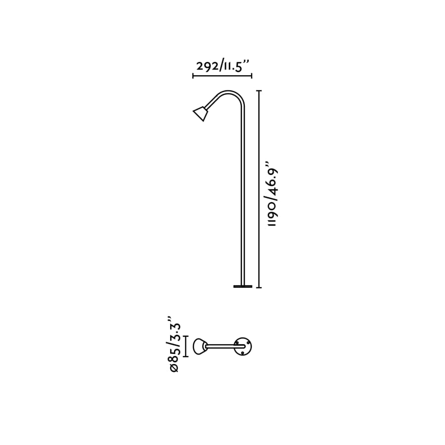 LILY 1190 Lampada paletti muro nero 24V