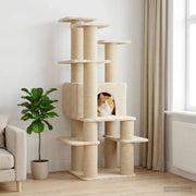 Albero per gatti con pali per graffiare in sisal Crema 161 cm 42033051