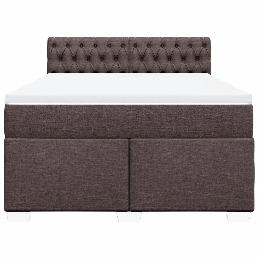 vidaXL Giroletto a Molle con Materasso Marrone Scuro 160x200cm Tessuto