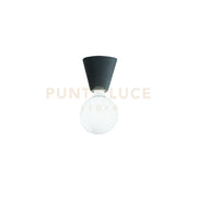 PLAFONIERA FOG 1 LUCE ATTACCO E27 NERO IN ALLUMINIO SENZA LAMPADINA
