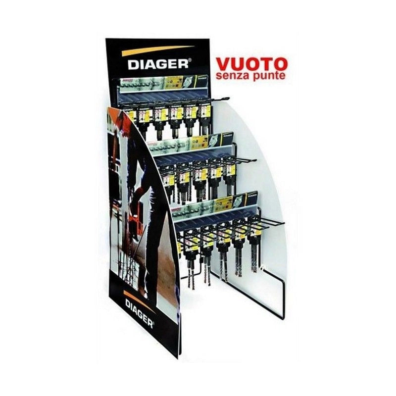 DIAGER 1006167 Expo Punte Booster Scatola Vuota per Punte SDS-Plus Capacita' 180 Posti colore Nero