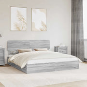 Letto con Contenitore con testiera Grigio Sonoma 200 x 200 cm 3412246