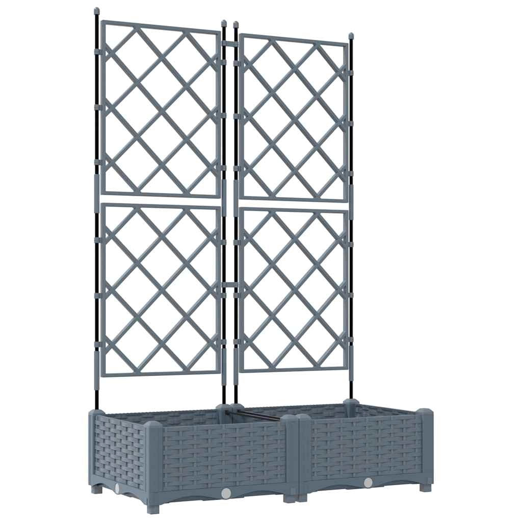 Set di 2 fioriere da giardino dal design moderno 80 x 40 x 125,5 cm resistente acciaio grigio chiaro 02_0058581