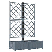 Set di 2 fioriere da giardino dal design moderno 80 x 40 x 125,5 cm resistente acciaio grigio chiaro 02_0058581
