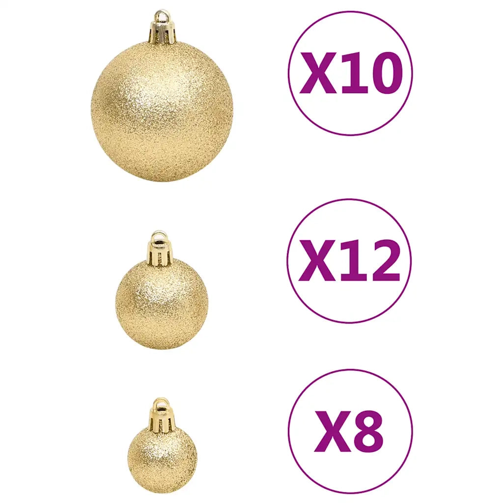 Set Palline di Natale 111 pz-Decorazioni natalizie Oro in Polistirene