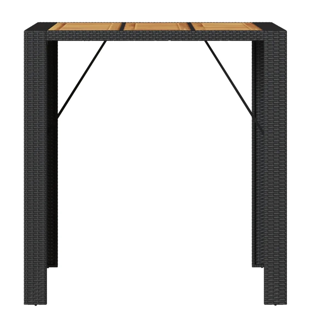 Tavolo Bar da Giardino | Tavolino da esterno Piano in Acacia 105x80x110 cm Polyrattan
