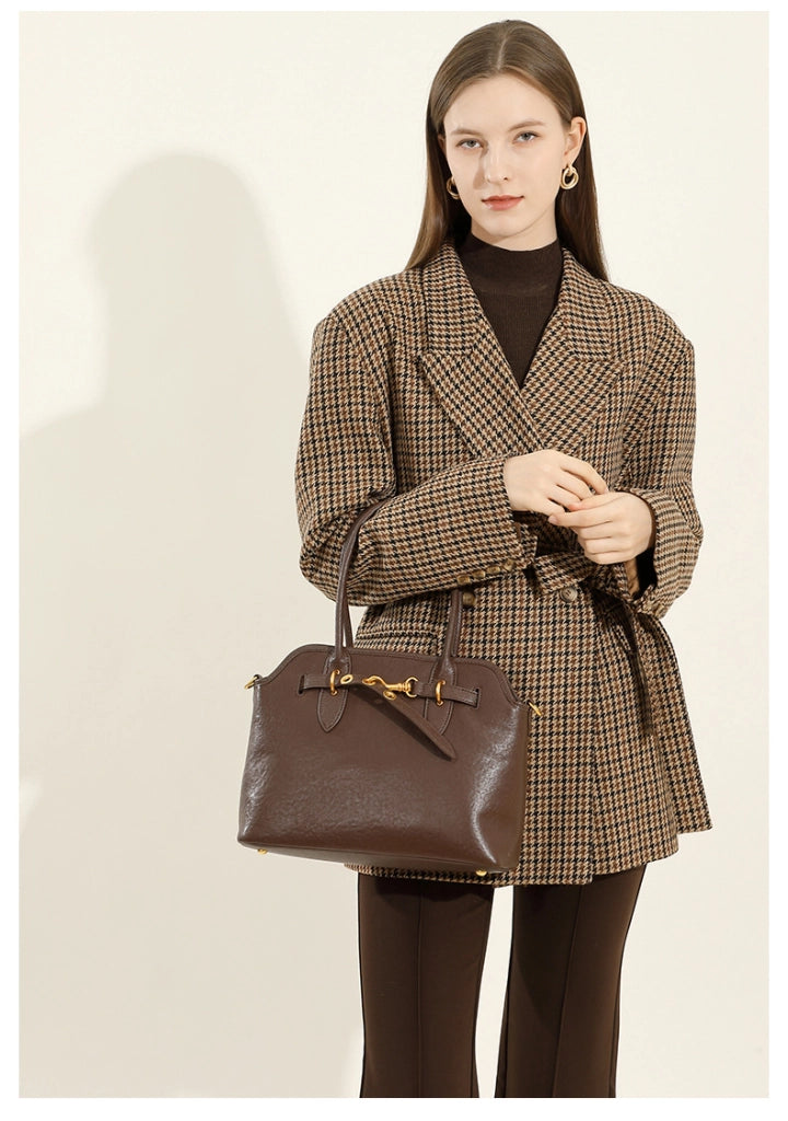 Borse da donna in vera pelle, borsa a tracolla, borsa tote, borsa a spalla, marrone