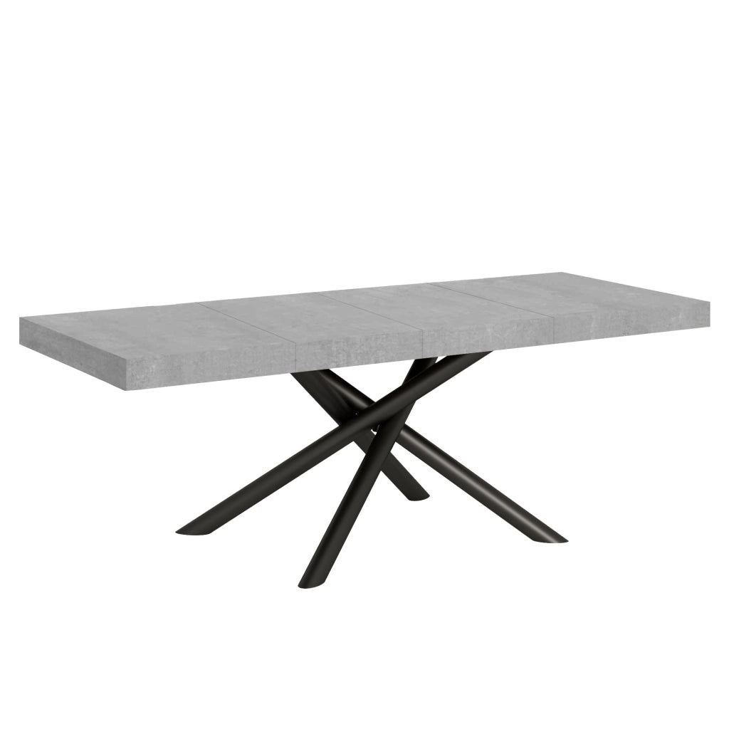 Tavolo Allungabile 180-440x90x77 cm Famas Premium Cemento Telaio Antracite