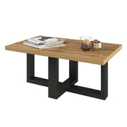 Tavolino da salotto design rettangolare collezione COXI Colori rovere e nero